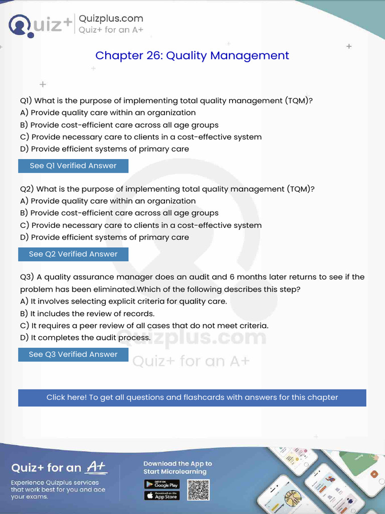 What Is The Purpose of Implementing Total Quality Management TQM | PDF ...