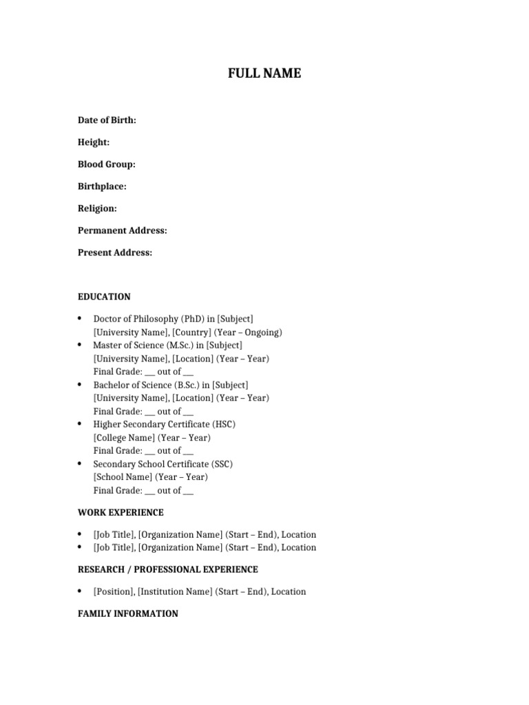 CV Template | PDF
