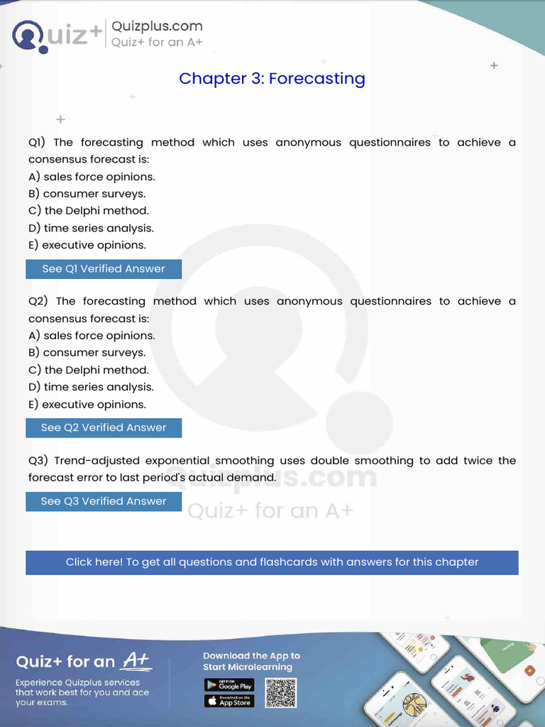 The Forecasting Method Which Uses Anonymous Questionnaires To Achieve A ...