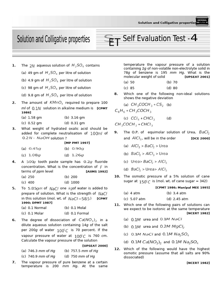 04 Solution Set Test Final E | PDF
