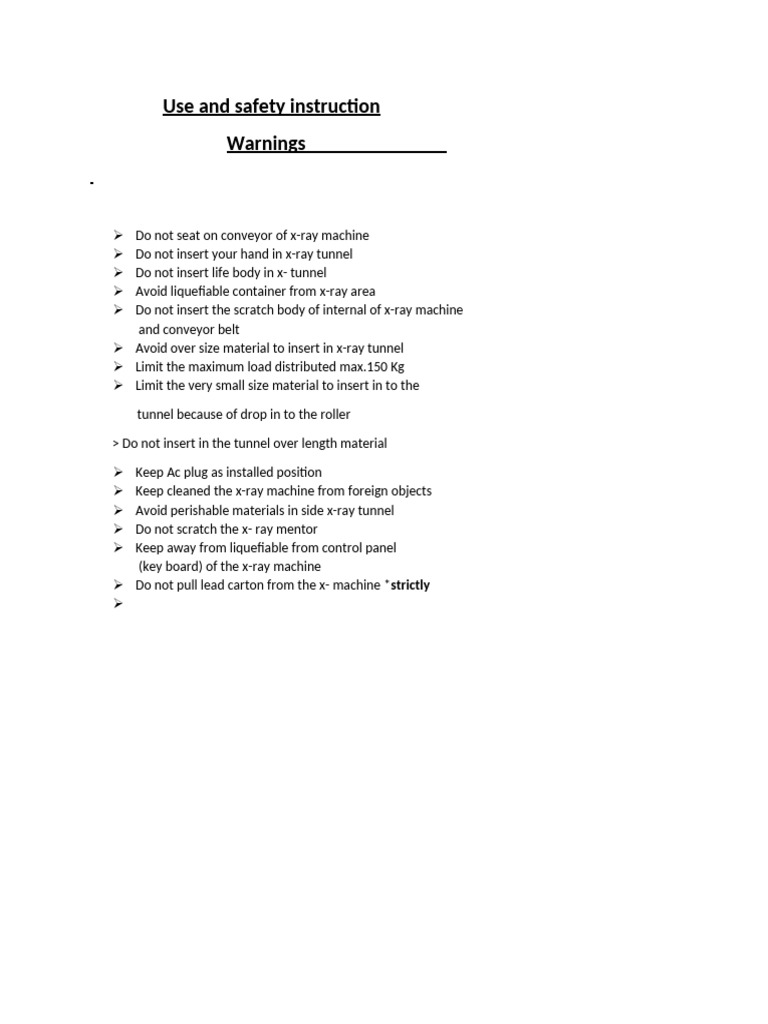 Use and Safety Instruction | PDF