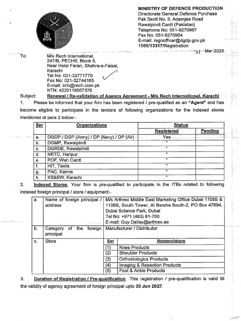 DGDP Registration - (Valid Till Jun-2027) | PDF