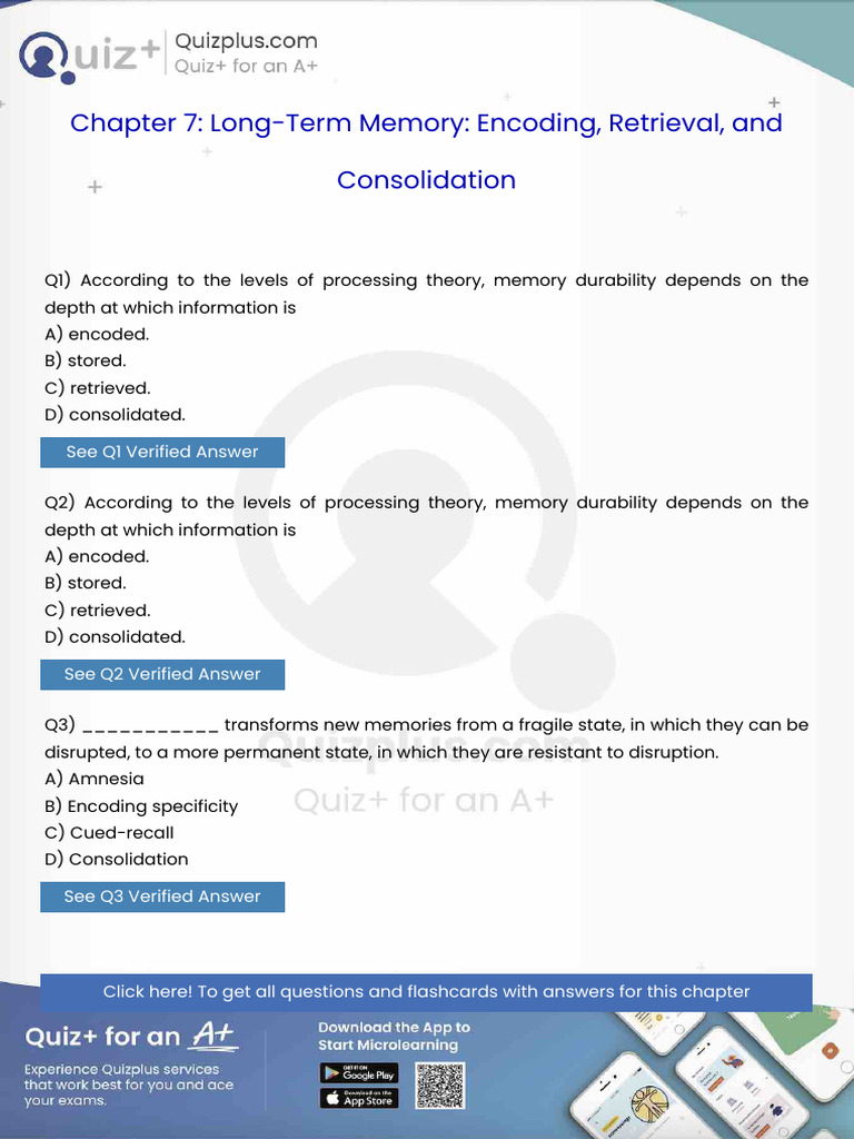 According To The Levels of Processing Theory Memory Durability Depends ...