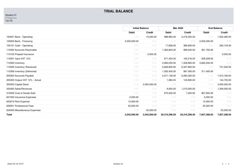 Trial Balance | PDF