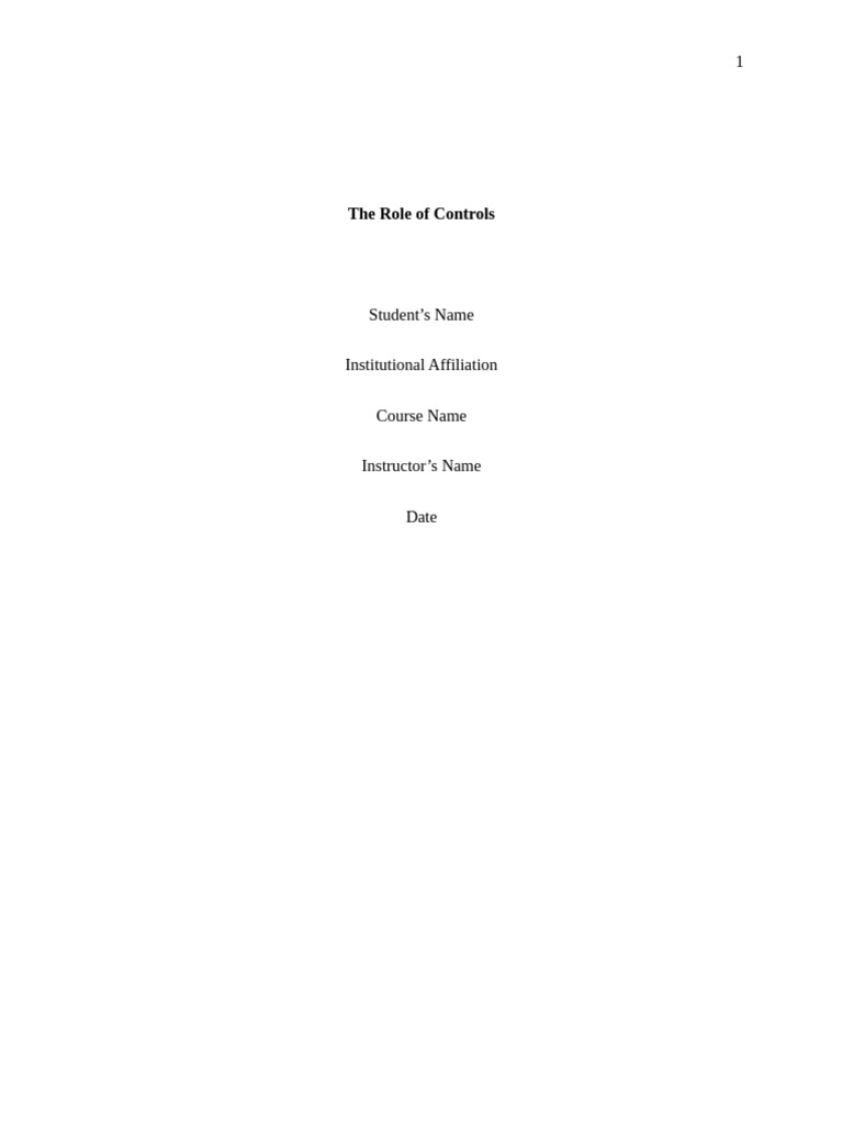 Controls 1 | PDF | Audit | Risk