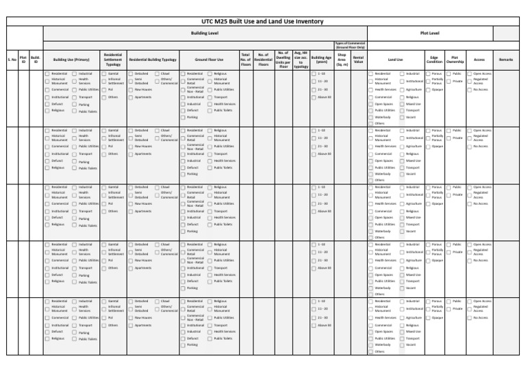 25UTC - M02 - Built Form Land Use - Survey Inventory | PDF