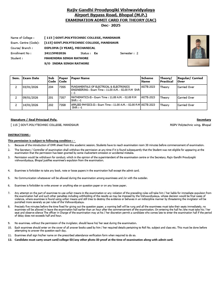 RPT AdmitCard Student | PDF | Justice | Crime & Violence