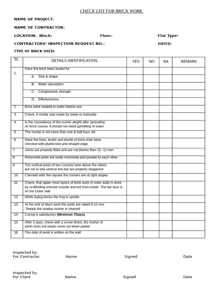 Ickwork Checklist MPL Rv2 | PDF