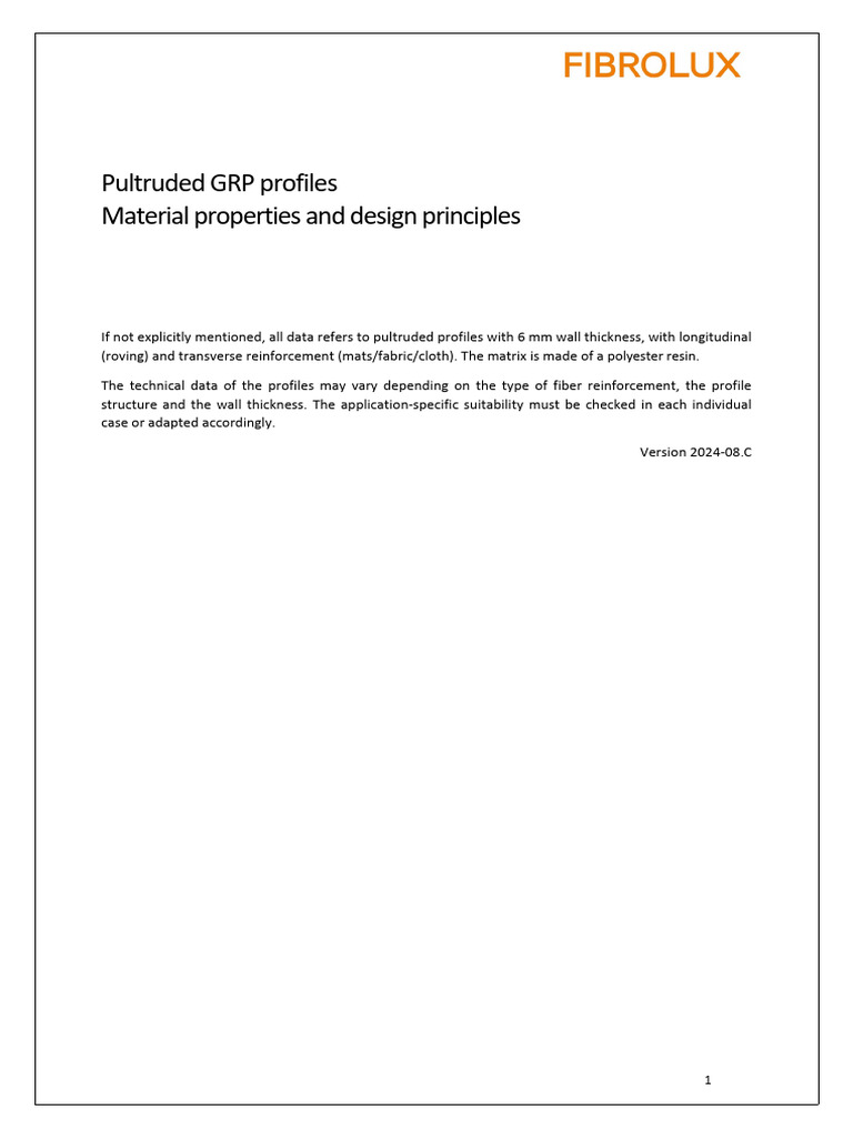 Pultruded GRP Profiles Material Properties and Design Principles | PDF ...