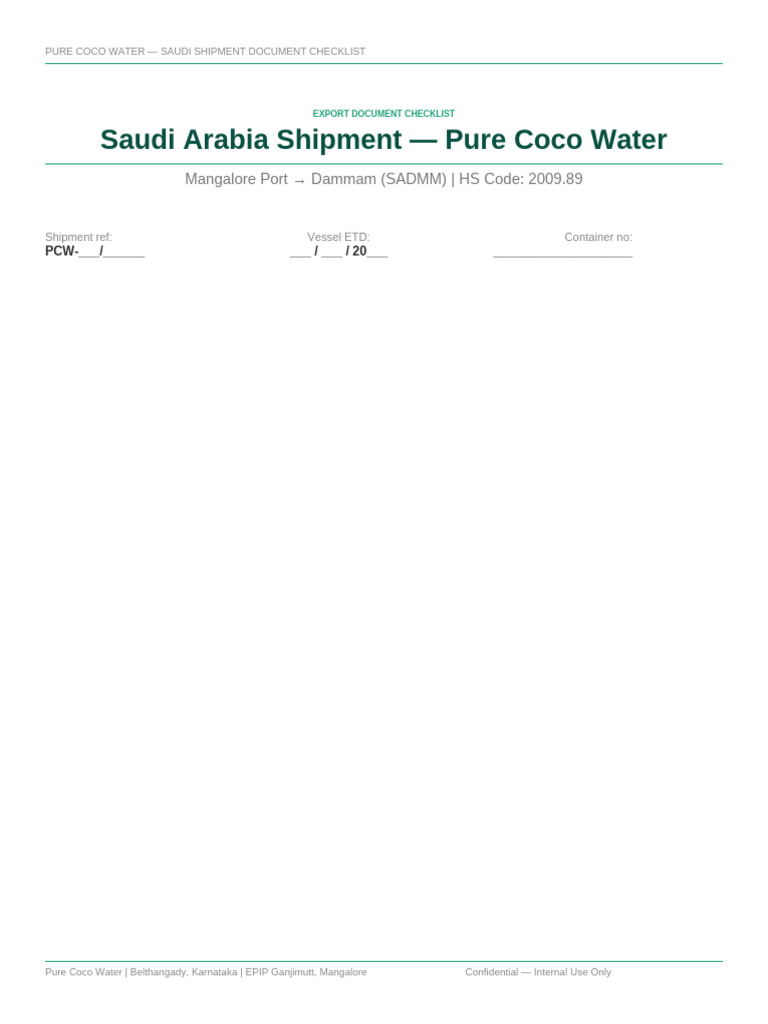 02 Saudi Shipment Checklist | PDF