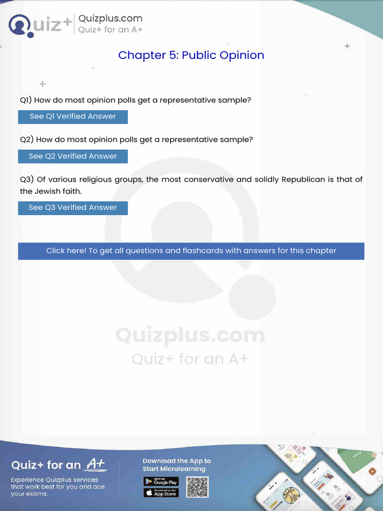 How Do Most Opinion Polls Get A Representative Sample | PDF