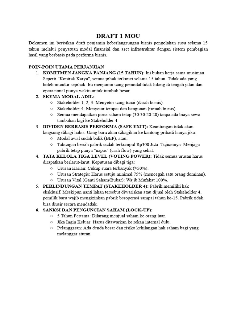 Draft 1 (Mou Internal PT) | PDF