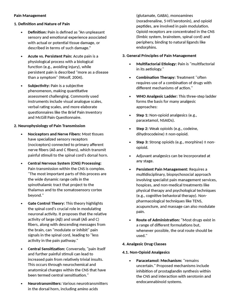 Pain Management | PDF