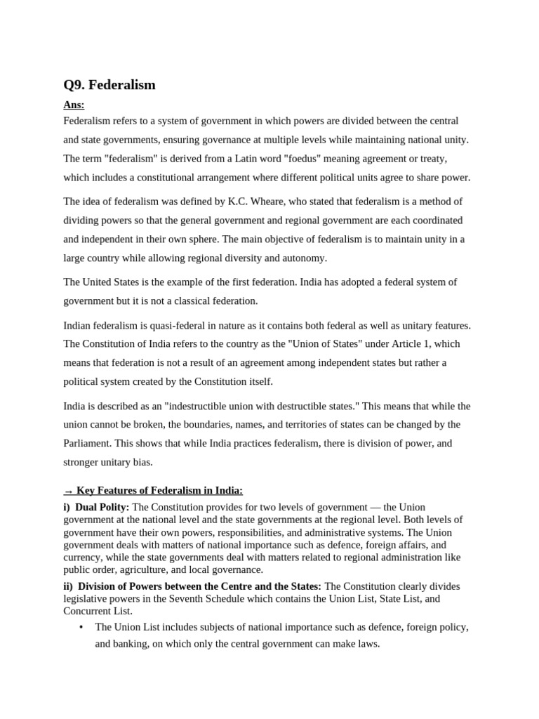 Federalism Notes | PDF | Federalism | Taxes