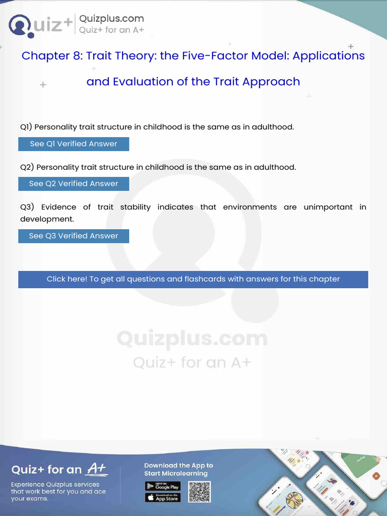 Personality Trait Structure in Childhood Is The Same As in Adulthood ...