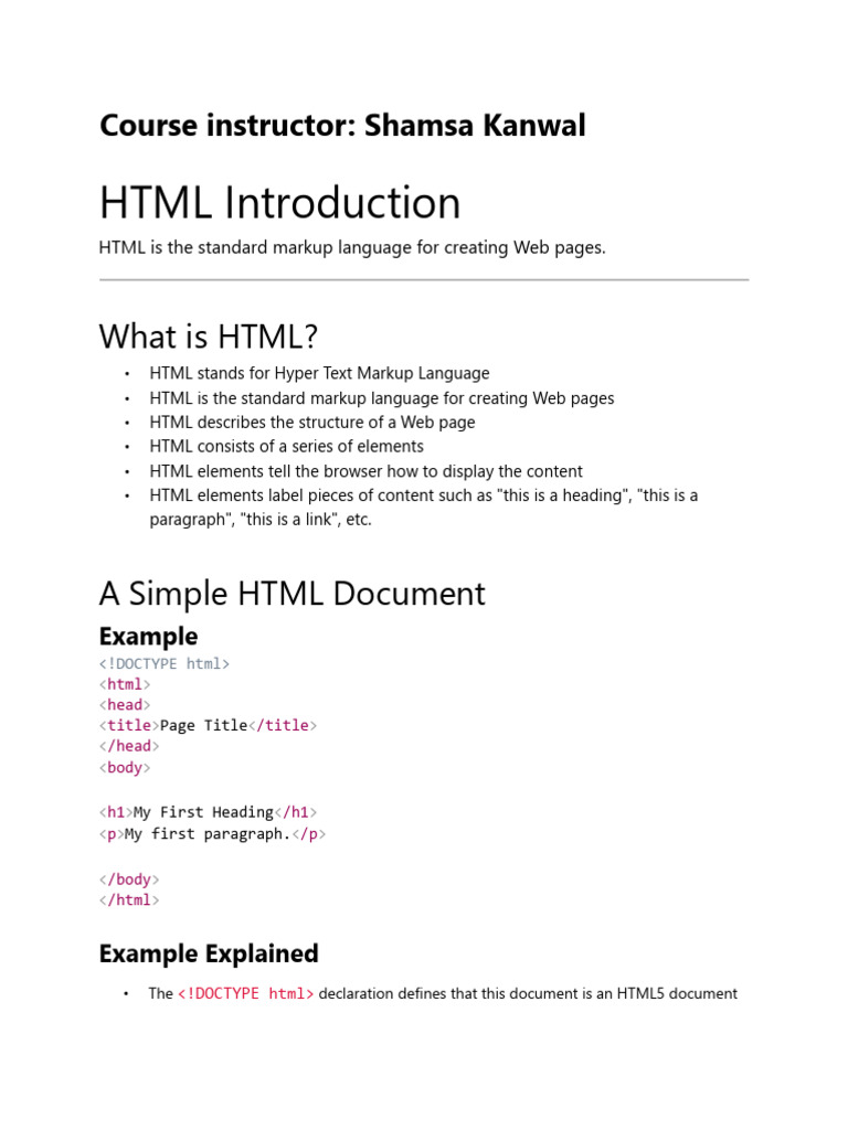 HTML Basics Reviesed | PDF