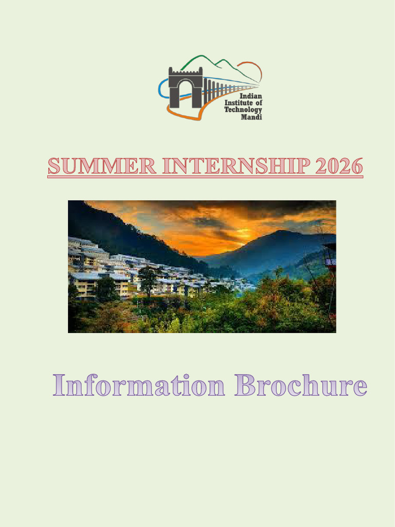 Information Brochure Summer Internship 2026 | PDF