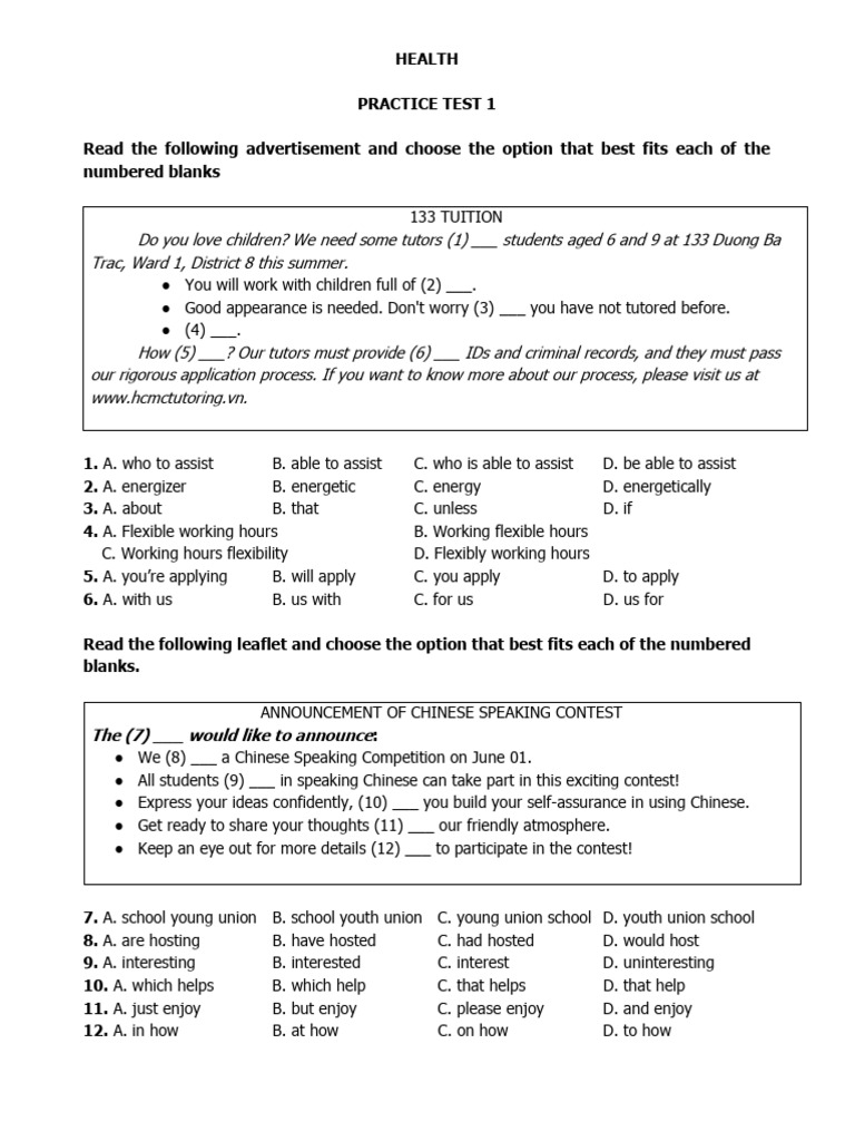 Unit 6 - Practice Test | PDF