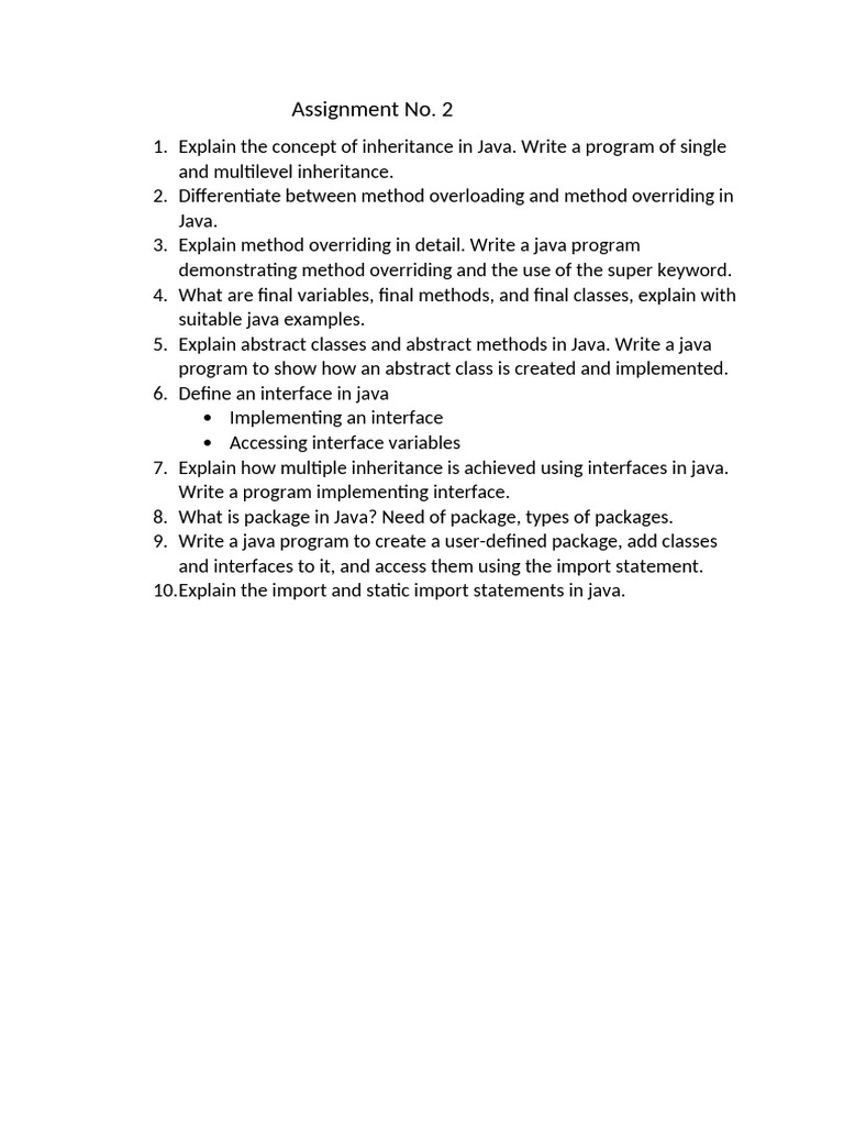 Assignment No 2 Java | PDF
