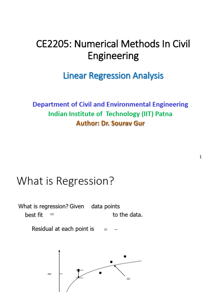 CE2205 Numerical Methods in Civil Engineering Linear Regression ...