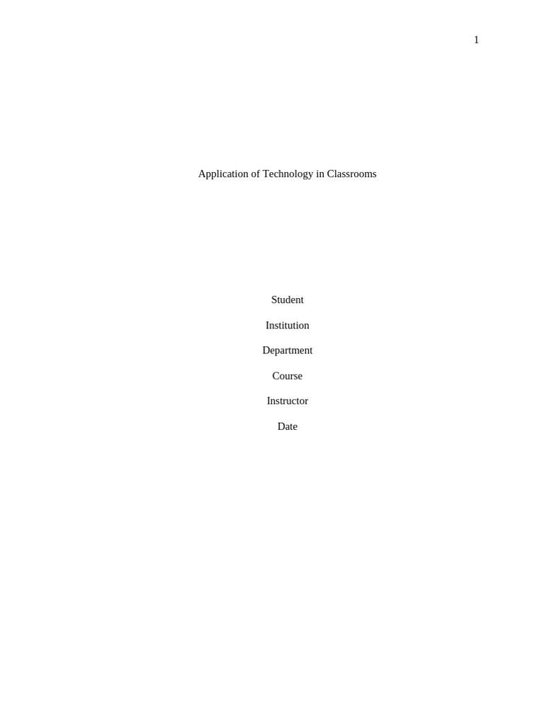 Application of Technology in Classrooms | PDF | Learning | Educational ...