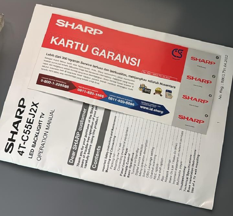 Kartu Garansi TV Sharp MRT | PDF