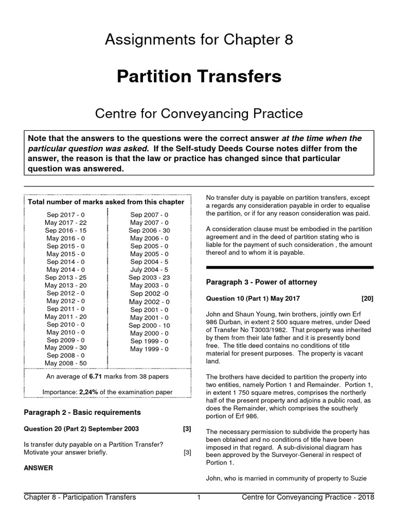 Chapter 18 - Partition Trasfers | PDF