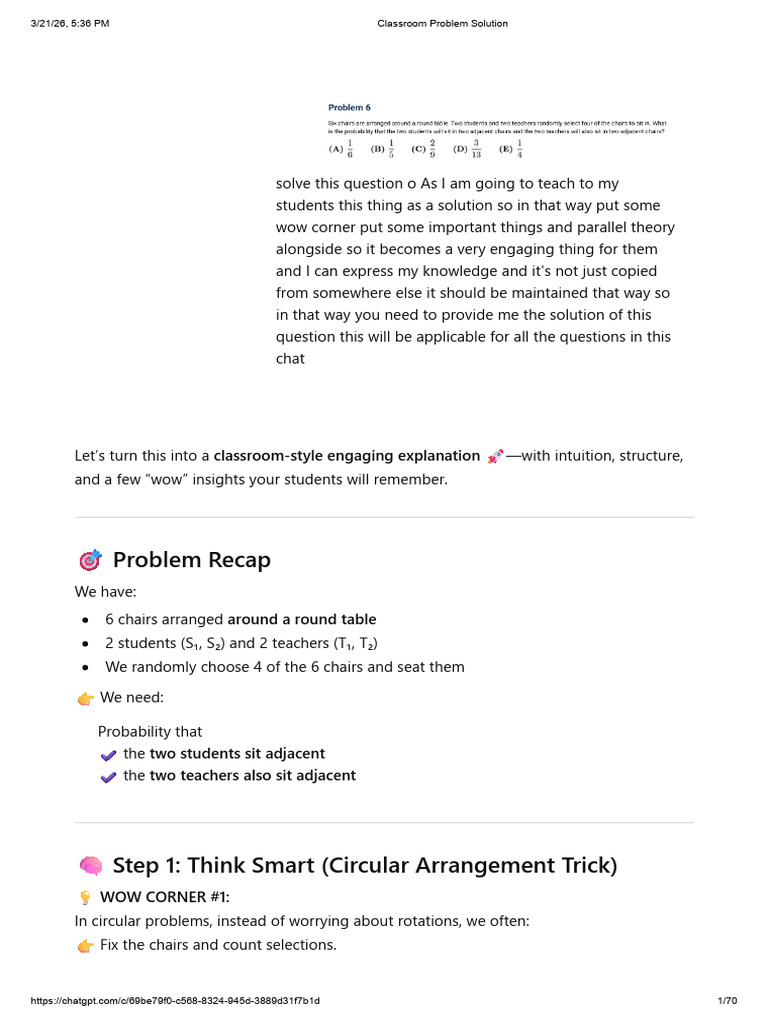 Problem Recap: Classroom-Style Engaging Explanation | PDF