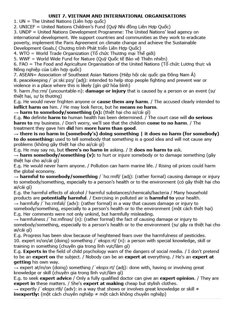 Handout - g10 - Voc-Gram - Exercise Unit 7-9 | PDF | World Health ...