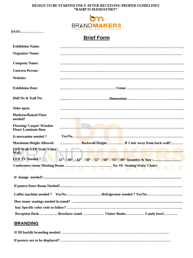 Brand Makers Brief Form | PDF