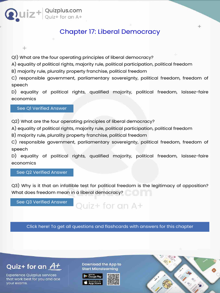 What Are The Four Operating Principles of Liberal Democracy | PDF