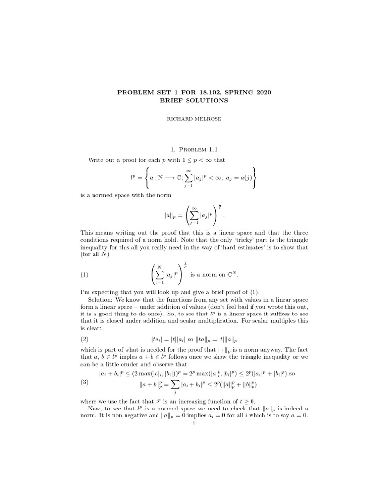 Problems1 Solutions | PDF