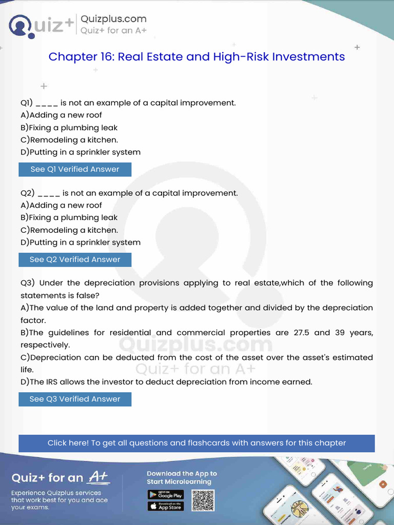 Is Not An Example of A Capital Improvement | PDF