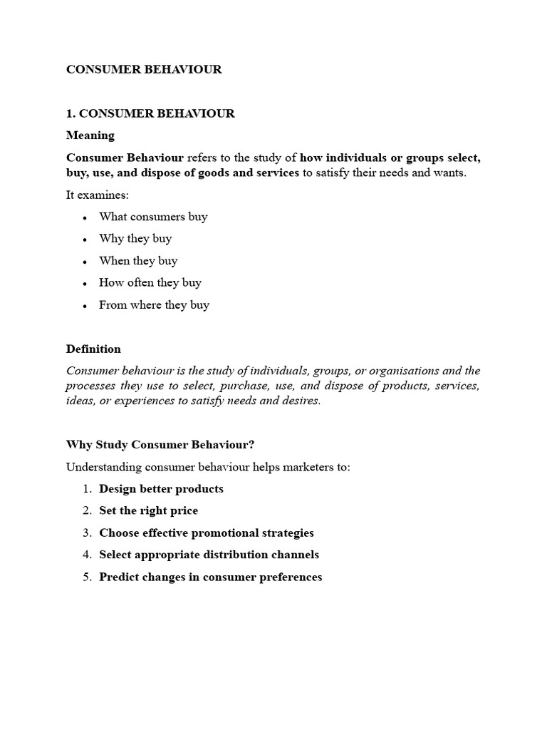 Consumer Behaviour | PDF