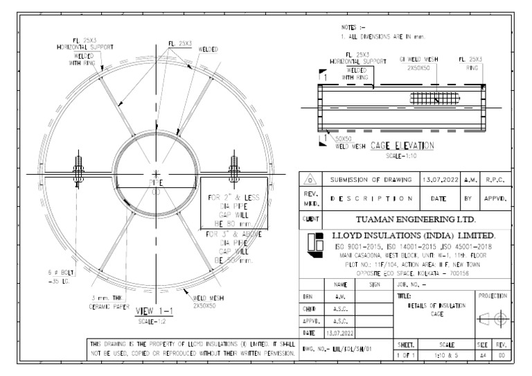 Insulation Cage-Template Layout | PDF