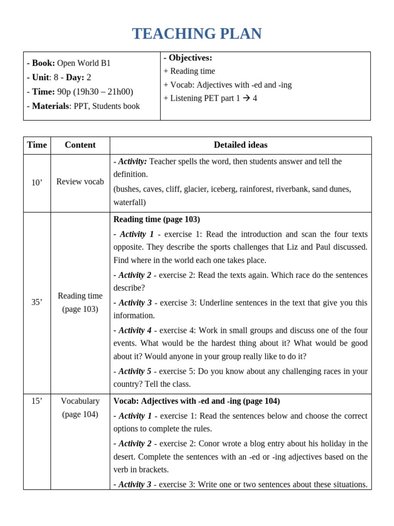 Open World - Unit8.day2 | PDF