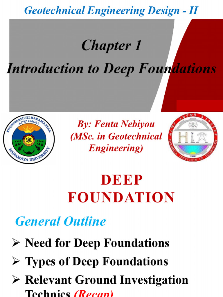 Chapter 1 Introduction To Deep Foundations | PDF