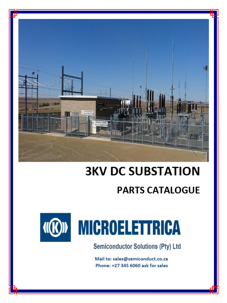 3KV DC Substation Catalogue | PDF