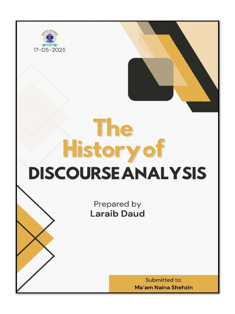 The History of Discourse Analysis Assigment 1 | PDF | Discourse ...