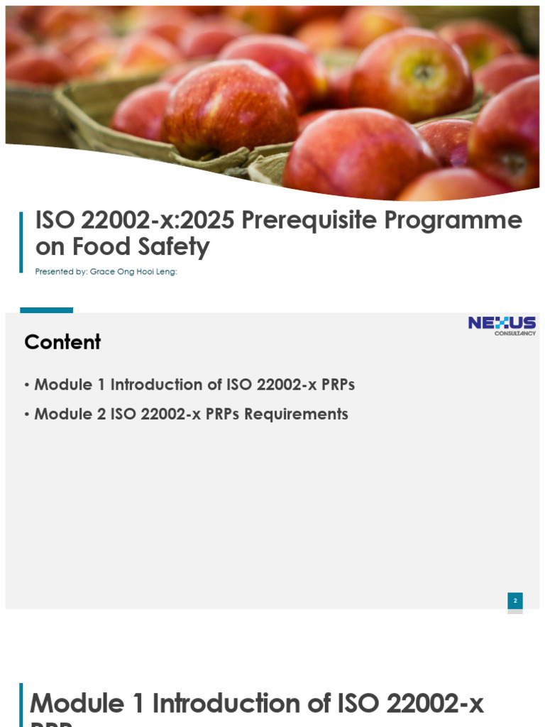ISO 22002-x-2025 Pre-Requisite Programme On Food Safety Training Slides ...