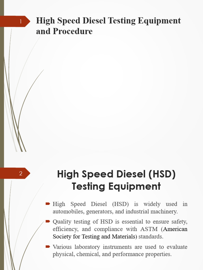 High Speed Diesel Testing Equipment Detailed | PDF