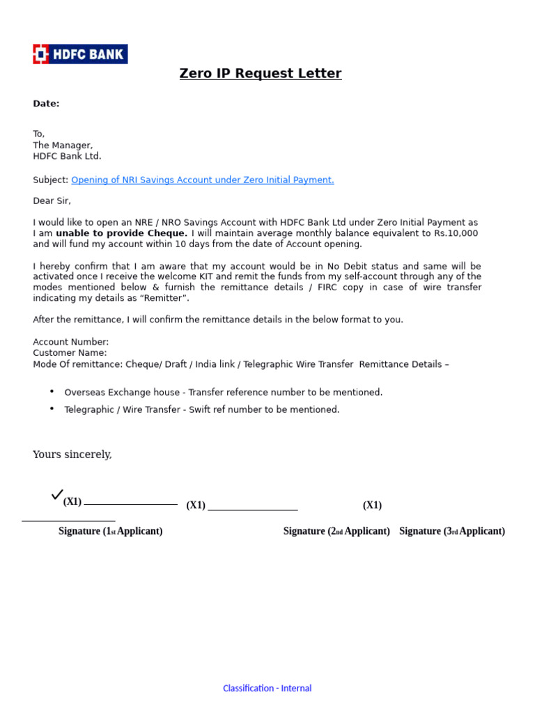 ZERO IP Request Letter - Revised | PDF