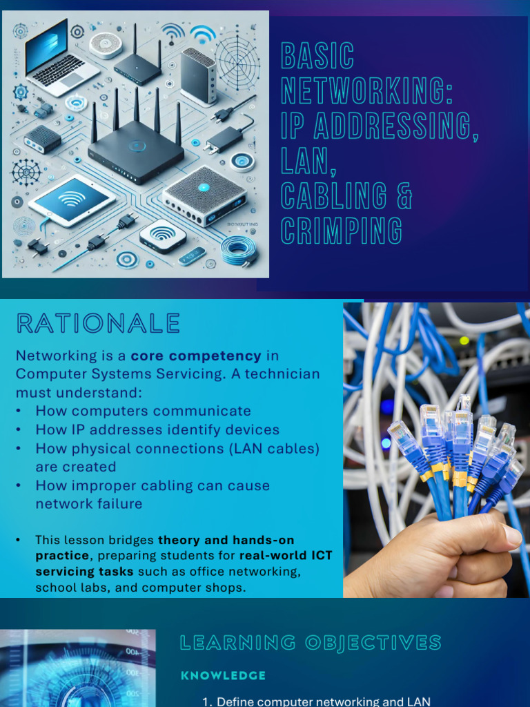 Topic5 Basic Networking IP Addressing LAN Cabling Crimping Students 2 | PDF