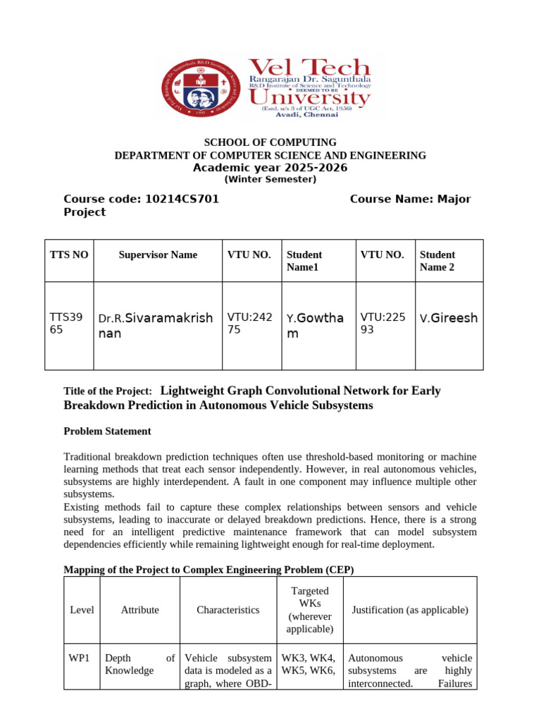 Complex Engineering Problem (Major Project) - Sample - 2526 | PDF