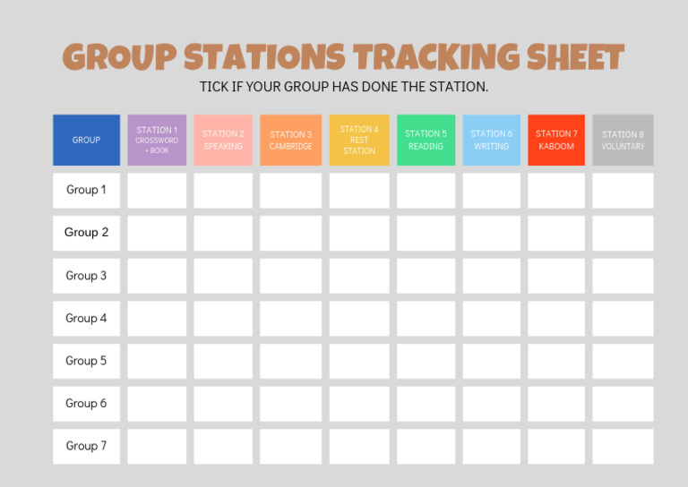 Group Stations Tracking Sheet | PDF