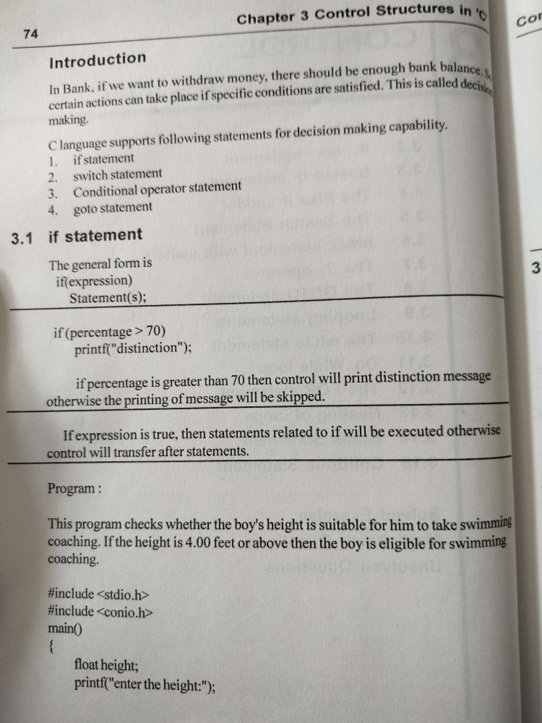Pps Unit 3 Control Structure Notes | PDF