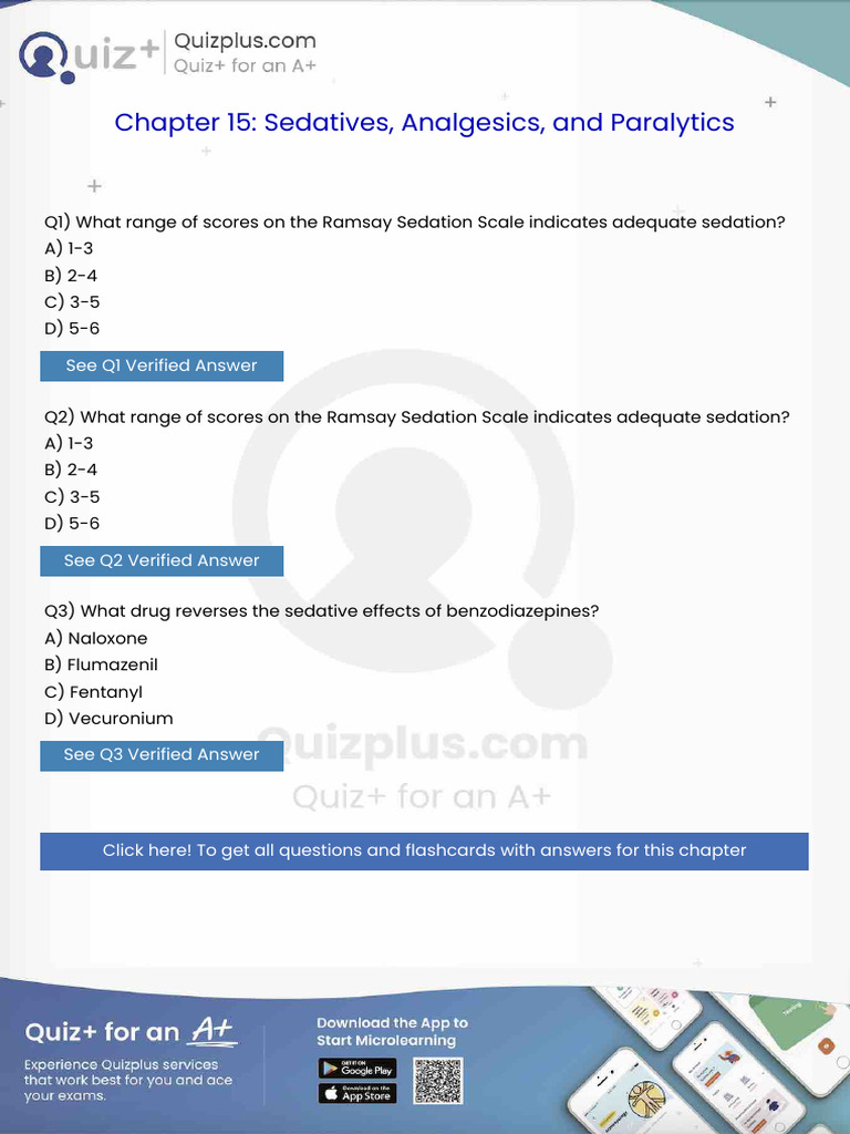 What Range of Scores On The Ramsay Sedation Scale Indicates Adequate ...