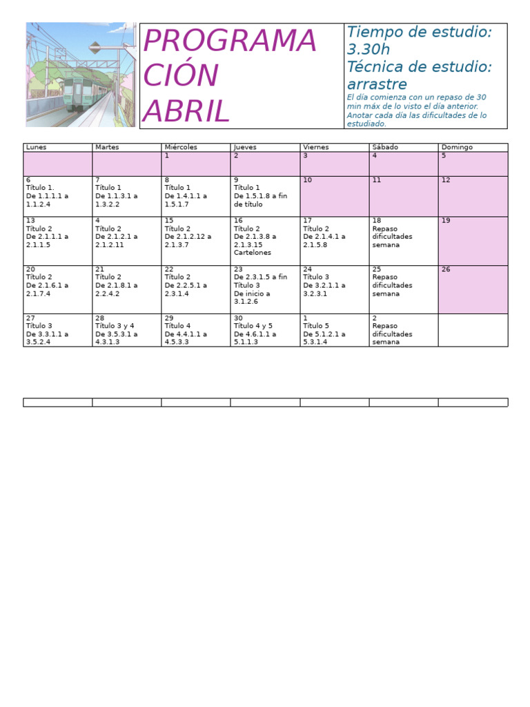 Programación Abril | PDF