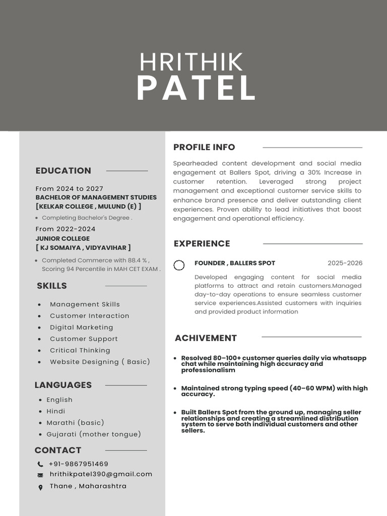 Professional Modern CV Resume | PDF