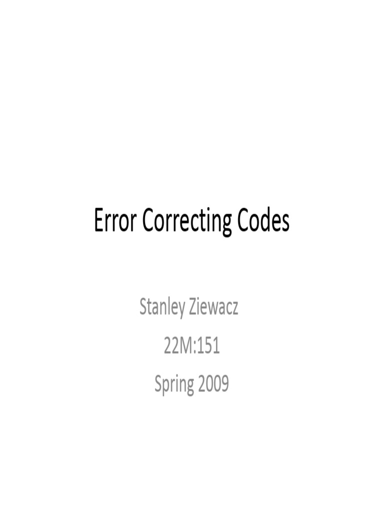Error Correcting Codes | PDF